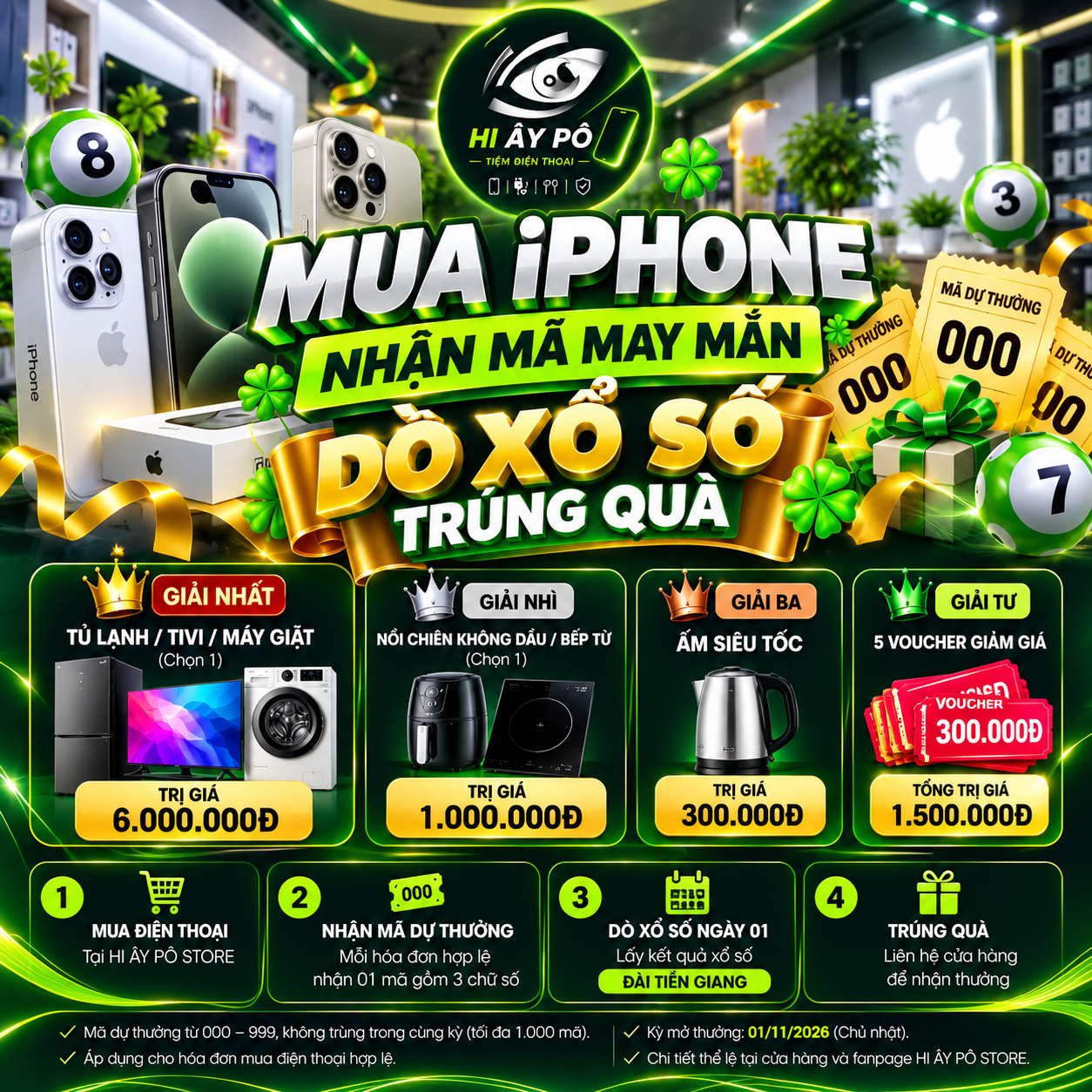 MUA IPHONE – NHẬN MÃ MAY MẮN, DÒ XỔ SỐ TRÚNG QUÀ